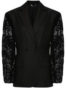 Magda Butrym блейзер со вставками в технике кроше, черный