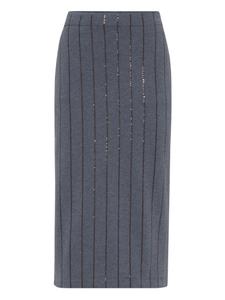 Brunello Cucinelli юбка миди с пайетками, серый