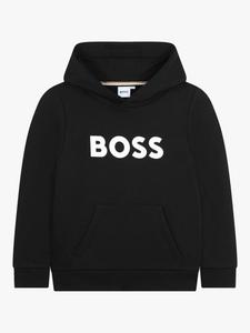Детская хлопковая худи с логотипом BOSS HUGO BOSS, Black