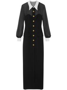 Versace шелковое платье макси, черный