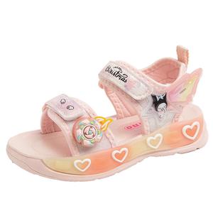 Детские сандалии с низким верхом, нескользящие, износостойкие, дышащие RHOBESAM, розовый