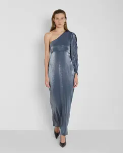 Длинное платье с ассиметричным воротником Trucco, синий