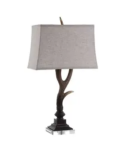 Светодиодная настольная лампа из смолы и кристаллов в деревенском стиле из рогов Jonathan Y, brown