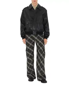 Кожаная куртка-бомбер Burberry, черный