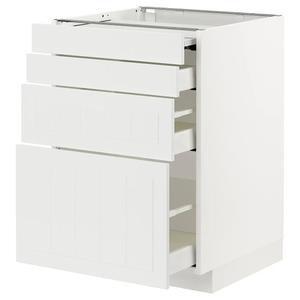 Выдвижная рабочая поверхность/3 ящика METOD/MAXIMERA IKEA, 60x60x80 см, цвет white/stensund white