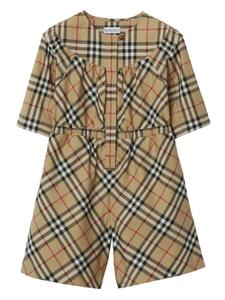 Burberry Kids комбинезон в клетку Vintage Check, коричневый