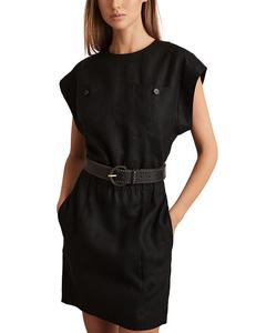 Карли платье из льна REISS, черный