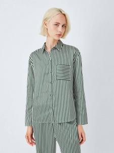 Полосатый сатиновый длинный комплект пижамы John Lewis, Scarab