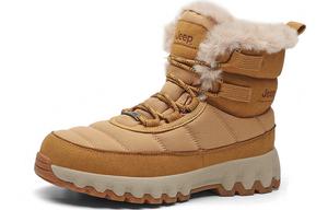 Зимние ботинки Jeep стеганые с искусственным мехом, коричневый