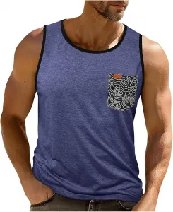 Мужская майка для тренировок Sleeveless Muscle Shirts с карманами