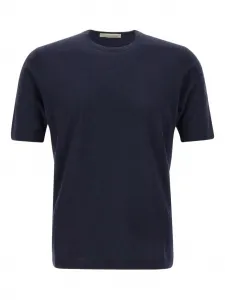 Рубашка-поло с короткими рукавами и ребристым подолом Filippo De Laurentiis, синий