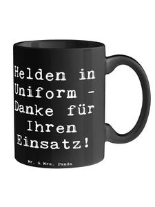Кружка Полицейский-герой с надписью Черный Mr. & Mrs. Panda