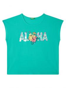 Футболка обычного кроя 3I1XC10P0 United Colors Of Benetton, зеленый