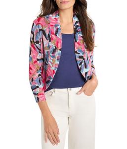 Свитер NIC+ZOE Firework Foliage Bolero Cardigan, черный мульти