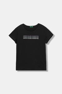 Детская хлопковая футболка United Colors Of Benetton, черный