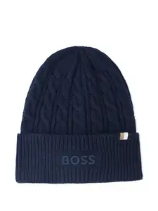 Шапка бини фактурной вязки BOSS Kidswear, синий