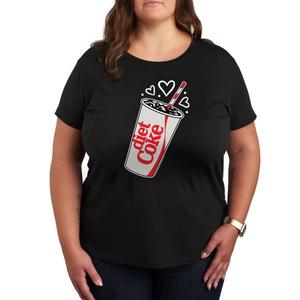 Футболка с принтом "Diet Coke" и сердечками-пузырьками Licensed Character, черный