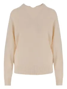Кашемировый свитер с V-образным вырезом Carven, нейтральный