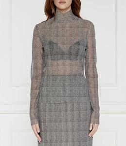 Блуза BOSS BLACK Emata_Mesh_AOP Regular Fit, серый