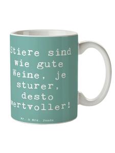 Кофейная кружка с надписью Упрямый бык и поговоркой на морском бризе Mr. & Mrs. Panda