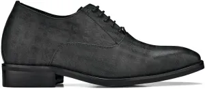 Мужские невидимые обувные подъемники CALTO - Черные туфли оксфорды из микроперфорированной кожи с шнуровкой, классические формальные - на 3 дюйма выше - Y3520 - Размер 6 D(M) US No Brand, черный