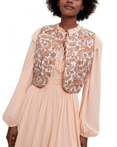 Костюмный блейзер из льняной ткани Maje, оранжевый