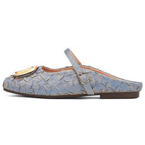 OMS Закрытые тапочки женские голубые, цвет Blue