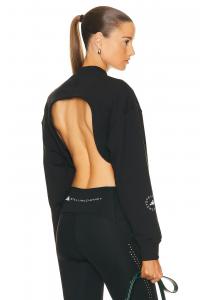 Укороченный спортивный свитшот True Casuals adidas by Stella McCartney, черный