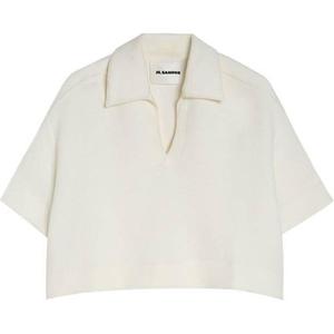 Футболка-поло с v-образным вырезом JIL SANDER, белый