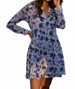 Длинная рубашка-платье с длинным рукавом в цвете Марион Блю Oliphant, синий