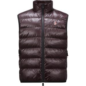 Стеганый майка с логотипом Moncler Grenoble, темно-коричневый