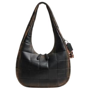 Кожаная сумка через плечо из коровьей кожи большая женская умбра COACH, basic set (bag+dust bag)