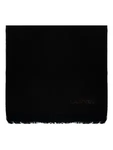 Шарф с вышитым логотипом Lanvin, черный