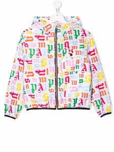 Ветровка с логотипом Palm Angels Kids, белый