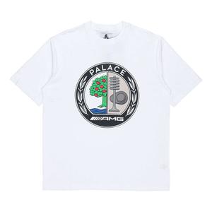 Футболка PALACE SS21 x AMG Crossover Emblem T-Shirt White Apple Logo Printing Solid Color Short Sleeve Unisex, белый
