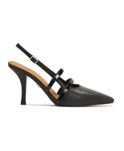 Туфли с пяткой на пятке и окрашенными ремешками. Kazar, черный