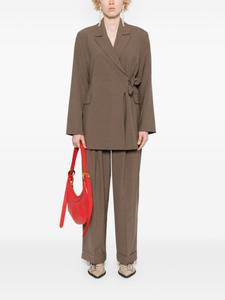 GANNI блейзер с запахом и поясом, коричневый