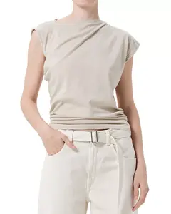 Асимметричная футболка Бет Agolde, бежевый