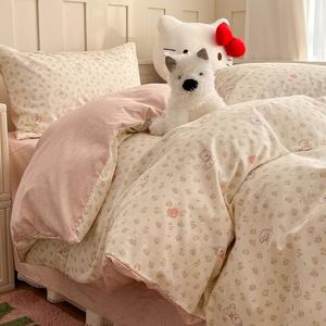 MUJI Комплект постельного белья 4 предмета, 200 см, простыня, пододеяльник 220x240 см