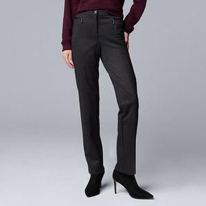 Женские брюки mid rise slim ponte Simply Vera Vera Wang, Grey Wine Window Plaid