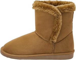 Зимние женские ботинки Alpine Swiss Mindy, Короткие ботинки с искусственной овчиной, Теплые и удобные из микрозамши, Противоскользящая подошва, Стильная обувь для осени и зимы, Chestnut