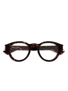 Очки в круглой оправе Saint Laurent, коричневый