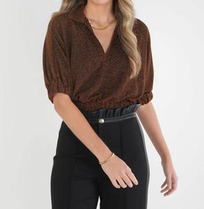 Свитер Poppy Crop в черном золоте Emily McCarthy