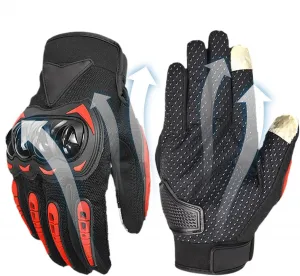 Мотоциклетные перчатки с сенсорным экраном, мотоциклетные перчатки для мужчин - велосипедные перчатки с полными пальцами | Защитное снаряжение для гонок, горного велоспорта, страйкбола, вождения, уличных гонок, альпинизма, Large