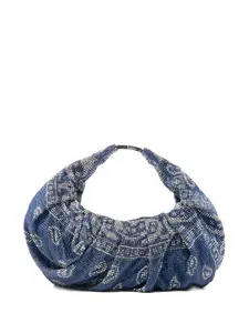 Сумка-тоут с украшением из кристаллов Benedetta Bruzziches, синий