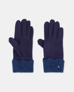 Вязаные перчатки с узором «зигзаг» на манжете Jo & Mr. Joe, синий