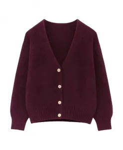 Мохеровый кардиган баклажанового цвета Tiffany, фиолетовый