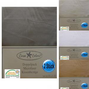 В упаковке 2 чехла 80 x 80 см, белые, чехол на подушку, чехлы на подушки, молния, микрофибра KH-Haushaltshandel