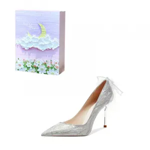 ROBINHOOD Туфли на высоком каблуке Purple Moon Galaxy Box Slim Heel, женские, серебристые