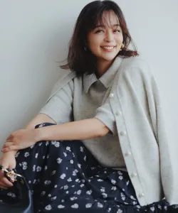 Кардиган из пряжи с пайетками Suite L, цвет Light Gray [003]